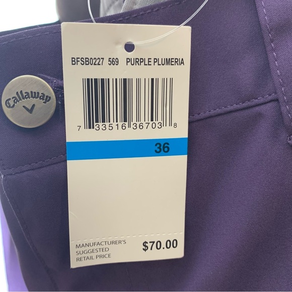 Callaway Deep Purple Golf Shorts 36 Performance Stretch Excellent Condition - Picture 7 of 7